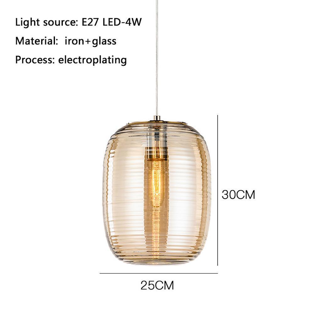 Lantern Shaped Electroplated Glass LED Modern Pendant Light