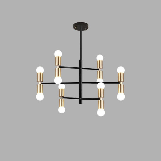 6 Lights LED Modern Gold Geometric Chandelier Hanging Lamp