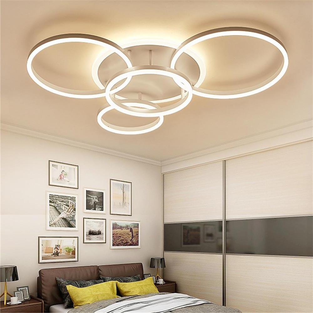 4 Circle Dimmable LED Modern Flush Mount Ceiling Light Fixtures