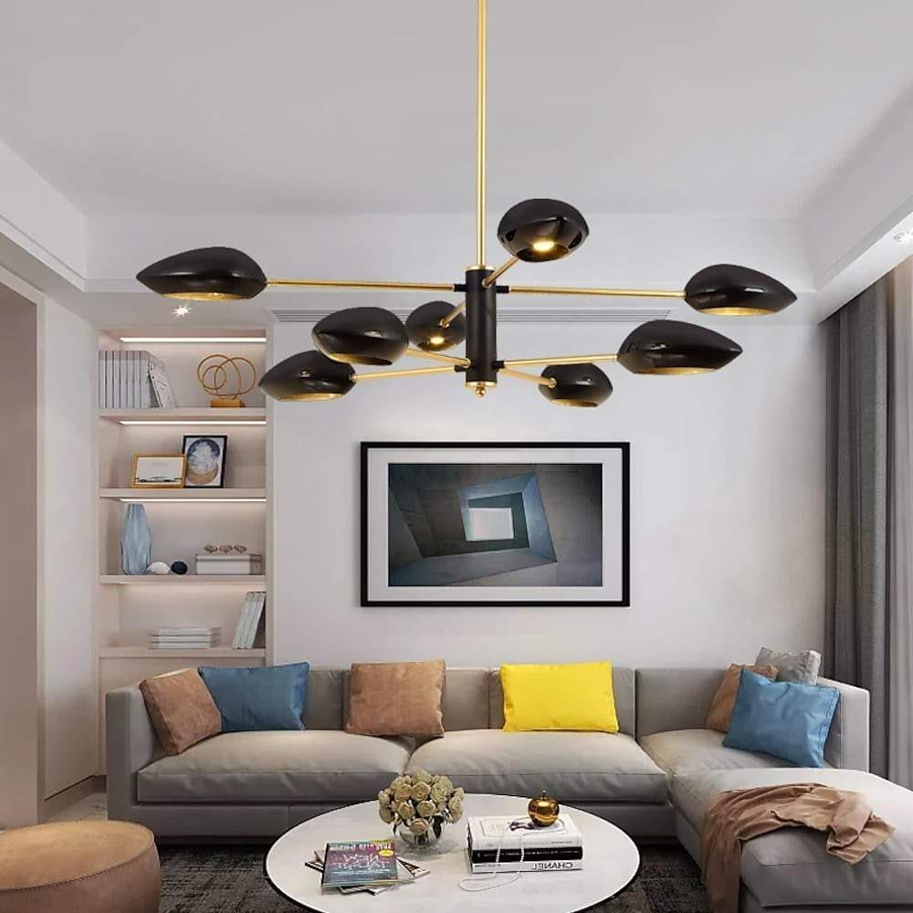 Artistic Black Farmhouse 8-Light LED Downlight Chandelier