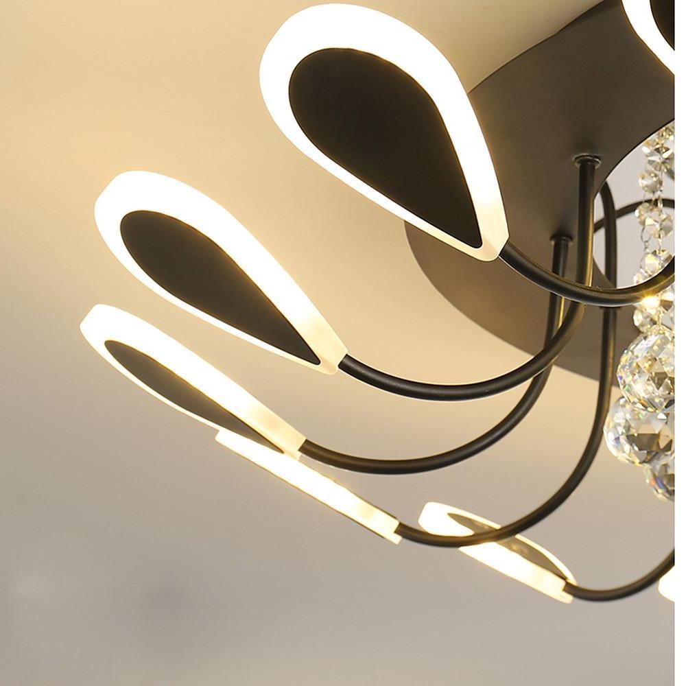 Creative Flower Shaped Dimmable LED Crystal Modern Ceiling Light