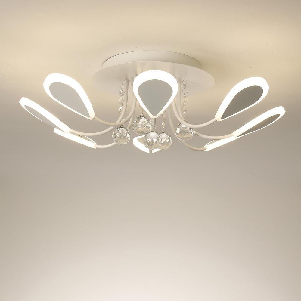 Modern Crystal Flush Mount Ceiling Light 8 Lights