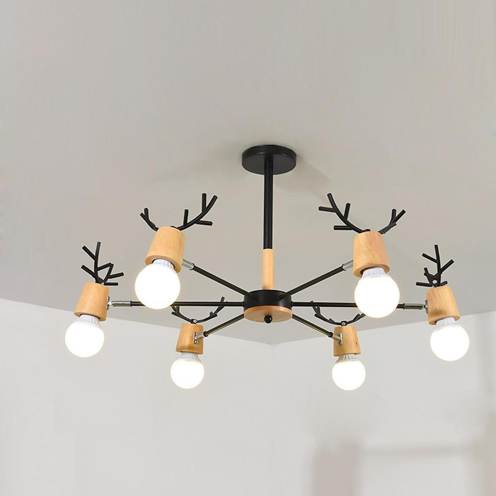6 Light Antlers Shaped LED Nordic Chandelier Ceiling Light