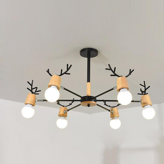 6 Light Antlers Shaped LED Nordic Chandelier Ceiling Light