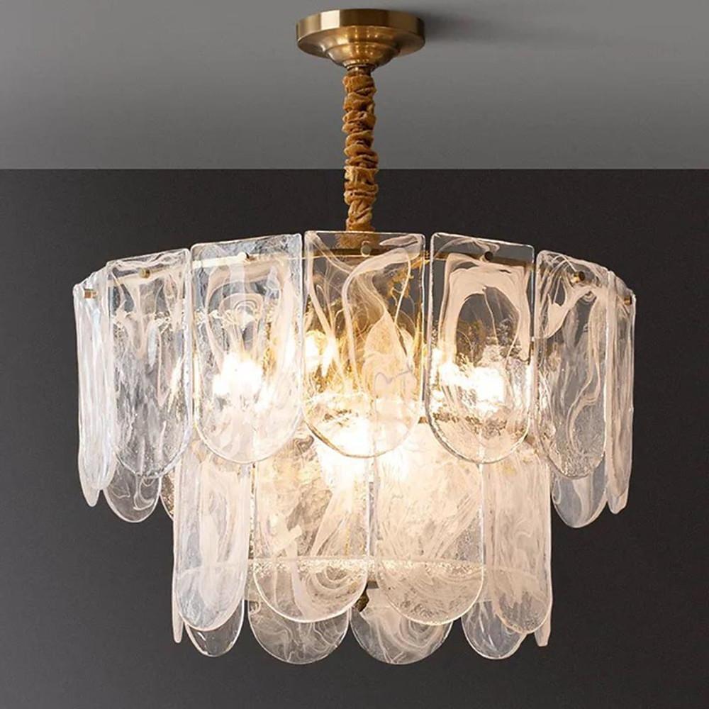 Traditional Classic Metal and Glass LED Chandelier