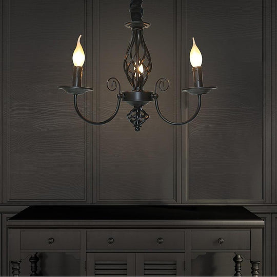 Triple Candles Shape Farmhouse Candelabra Pendant Light LED Oil Rubbed Bronze