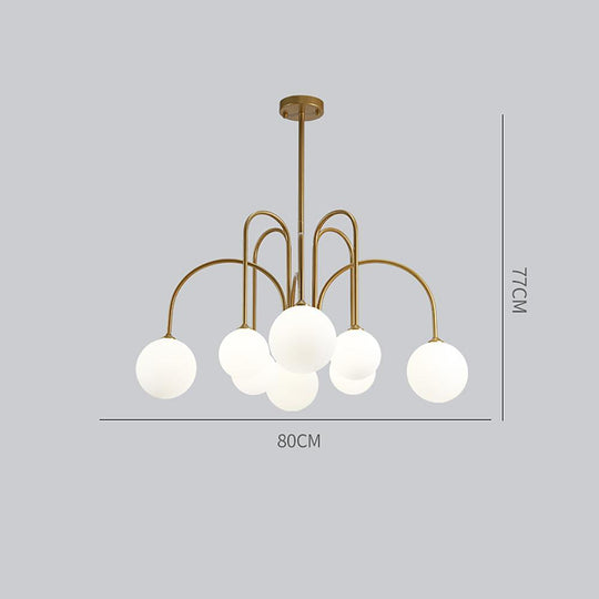 Sputnik Multi-Light Gold/Black Glass Globe LED Chandelier – 6 or 8 Lights
