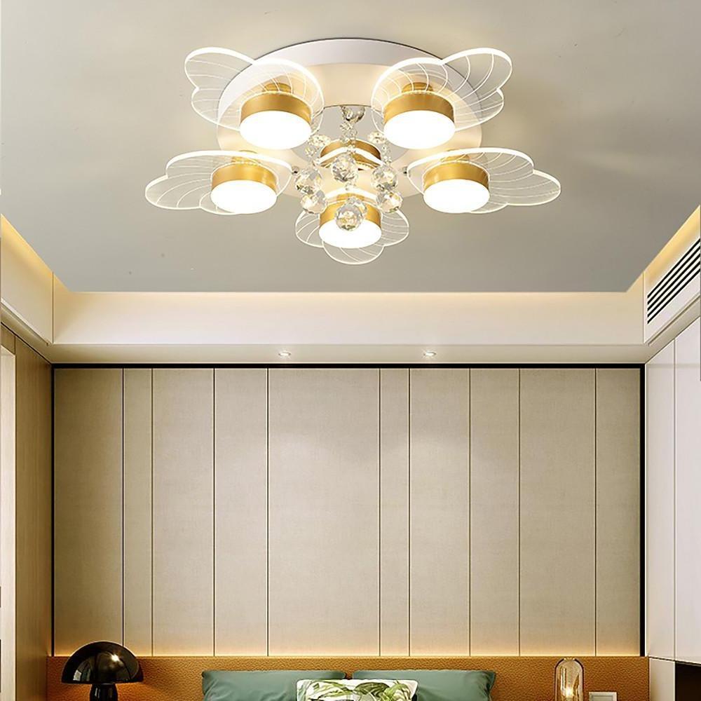 8-Light Flower Design Traditional LED Flush Mount Ceiling Light