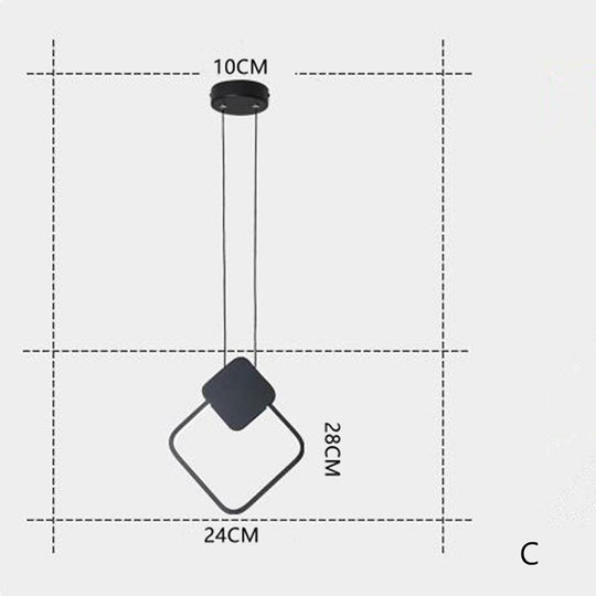 Geometric Shaped Dimmable LED Modern Pendant Light Hanging Lamp