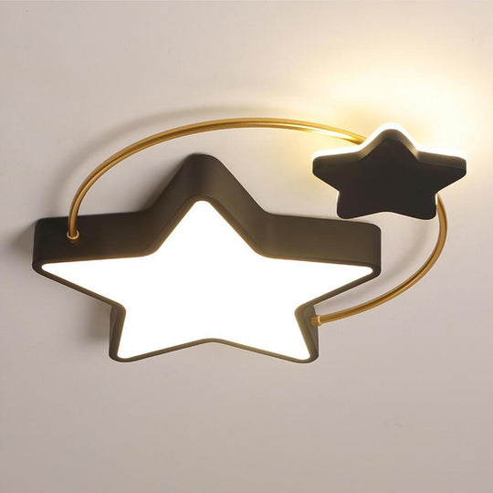 2 Star Shapes Flush Mount LED Ceiling Light for Bedroom