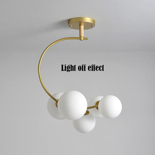 Nordic Style 5-Light Cluster Globe Chandelier