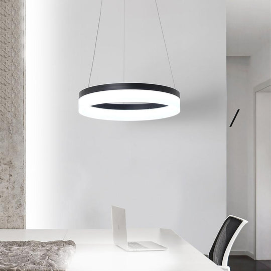 Circular Contemporary – Aluminum Acrylic LED Pendant Ceiling Light
