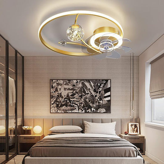 Kids Flush Mount Ceiling Fan with LED Light and Remote