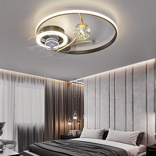 Kids Flush Mount Ceiling Fan with LED Light and Remote