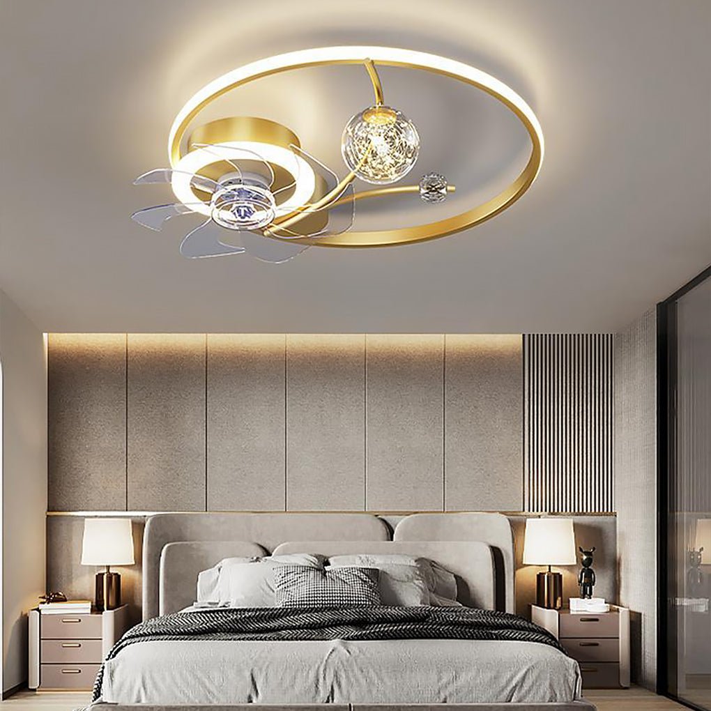 Kids Flush Mount Ceiling Fan with LED Light and Remote