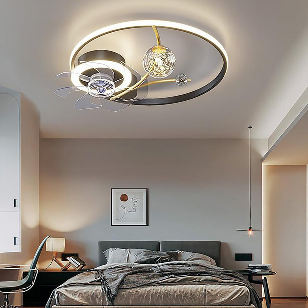 Kids Flush Mount Ceiling Fan with LED Light and Remote