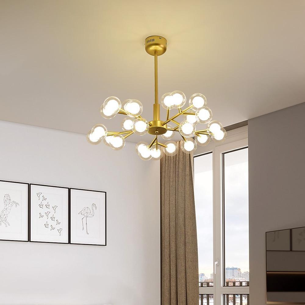 25-Light LED Cluster Glass Bubble Sputnik Chandelier