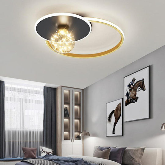 Circles Globe LED Modern Ceiling Light – Flush Mount for Bedroom