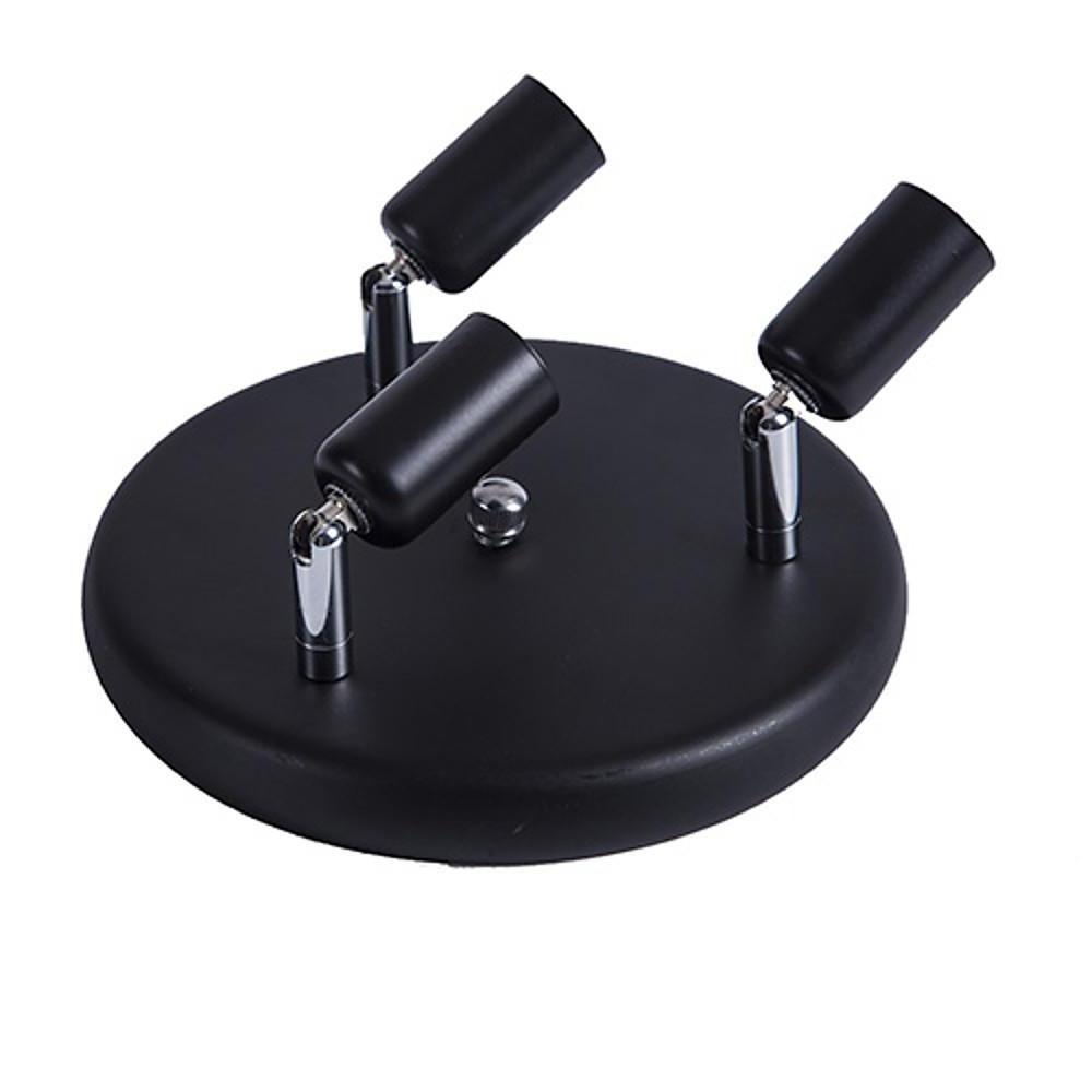3-Light Industrial Modern Metal Black Flush Mount Ceiling Light