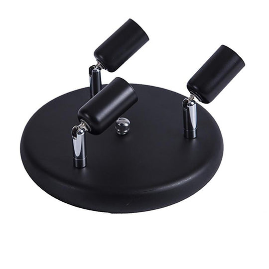 3-Light Industrial Modern Metal Black Flush Mount Ceiling Light