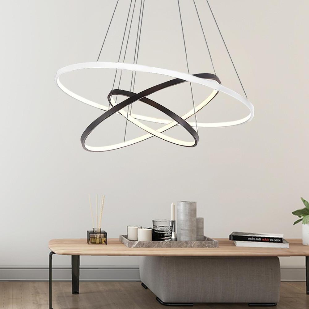 Adjustable Circles LED Dimmable Chandelier with Remote