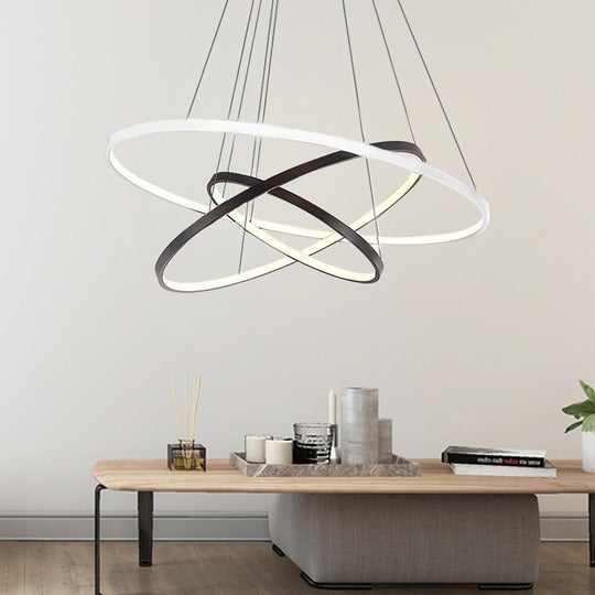 Adjustable Circles LED Dimmable Chandelier with Remote