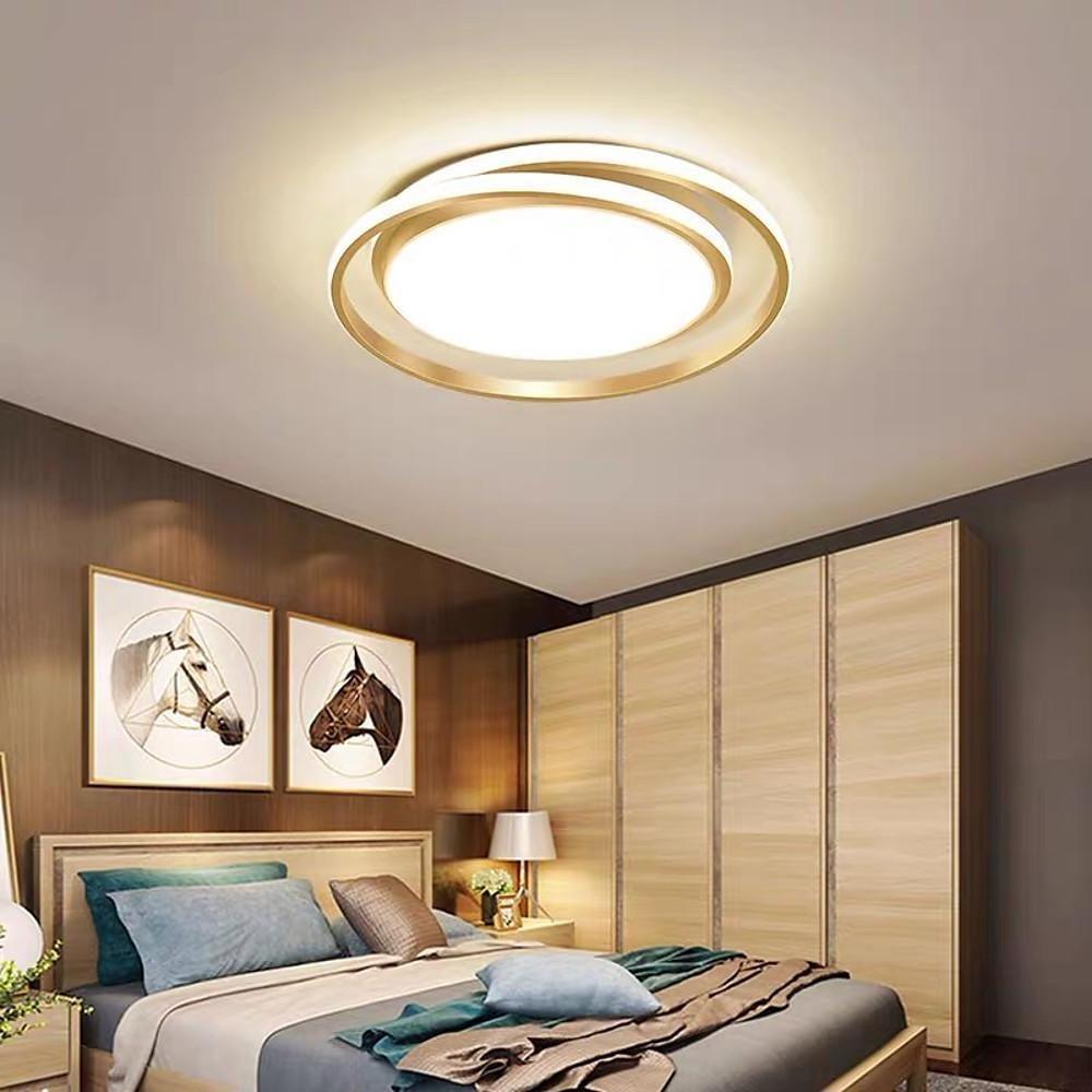 Creative Circular LED Modern Black Gold Flush Mount Ceiling Light