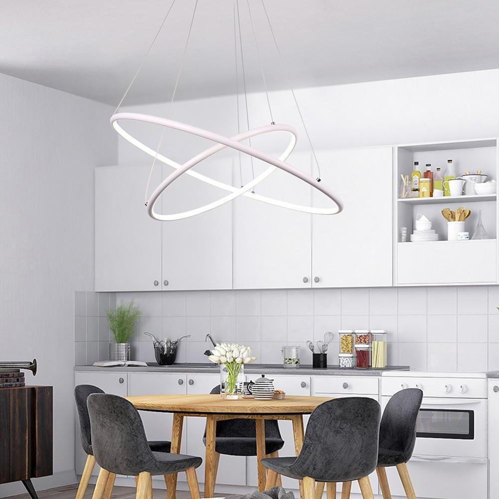 Modern LED 2-Ring Minimalist Geometric Chandelier
