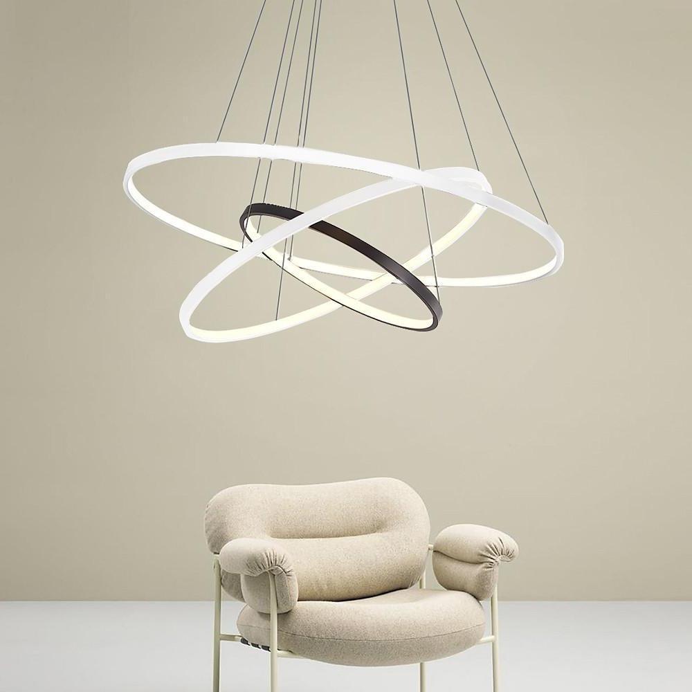 Adjustable Circles LED Dimmable Chandelier with Remote