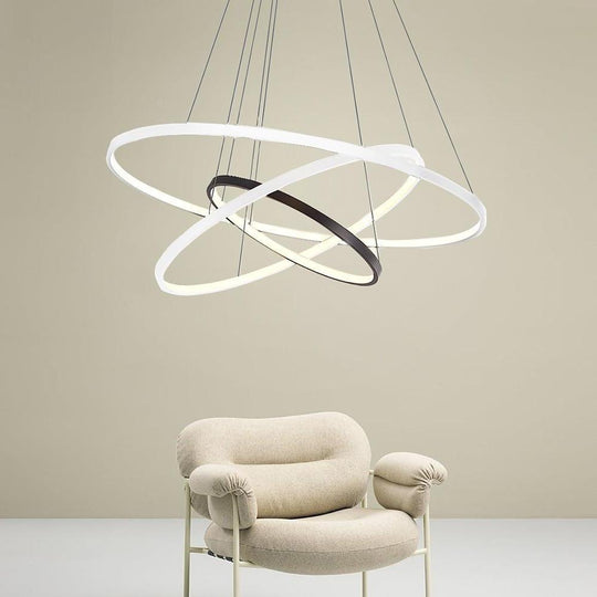 Adjustable Circles LED Dimmable Chandelier with Remote