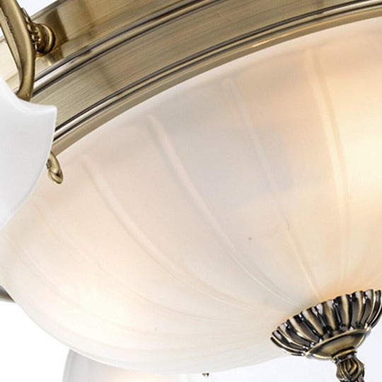 8-Light Electroplated Glass Flower-Shaped LED Traditional Chandelier
