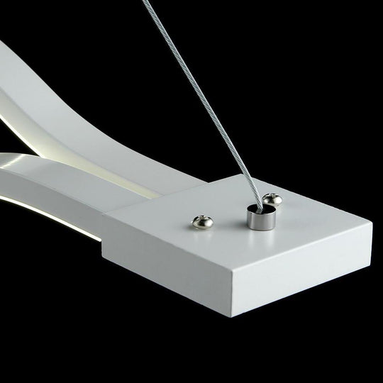 Double Wavy LED Modern Chandelier Dining Room Light Fixture