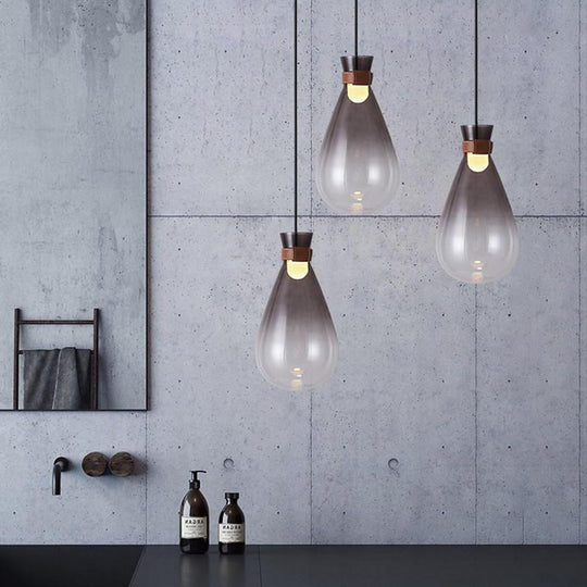 Industrial Teardrop Glass LED Pendant Ceiling Light