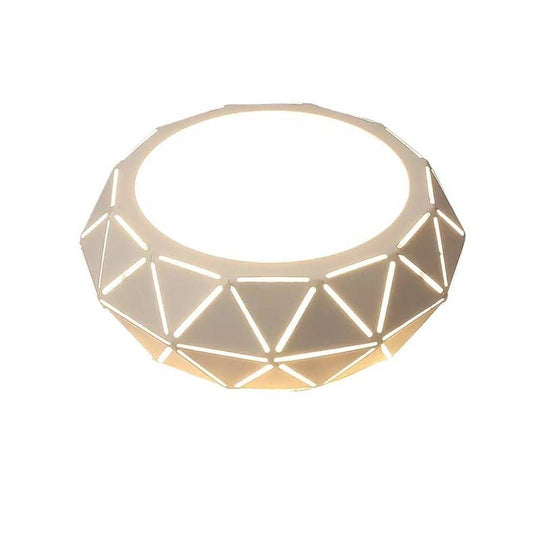Geometric Drum Shaped LED Modern Flush Mount Ceiling Light