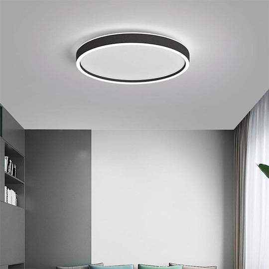 Circular Minimalist Metal Flush Mount LED Living Room Ceiling Light