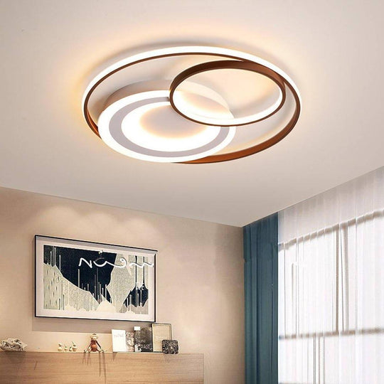 3 Rings Dimmable LED Modern Ceiling Light Flush Mount Lamp