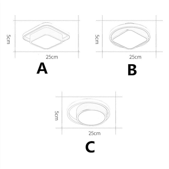 Square Circle LED Modern Flush Mount Ceiling Light