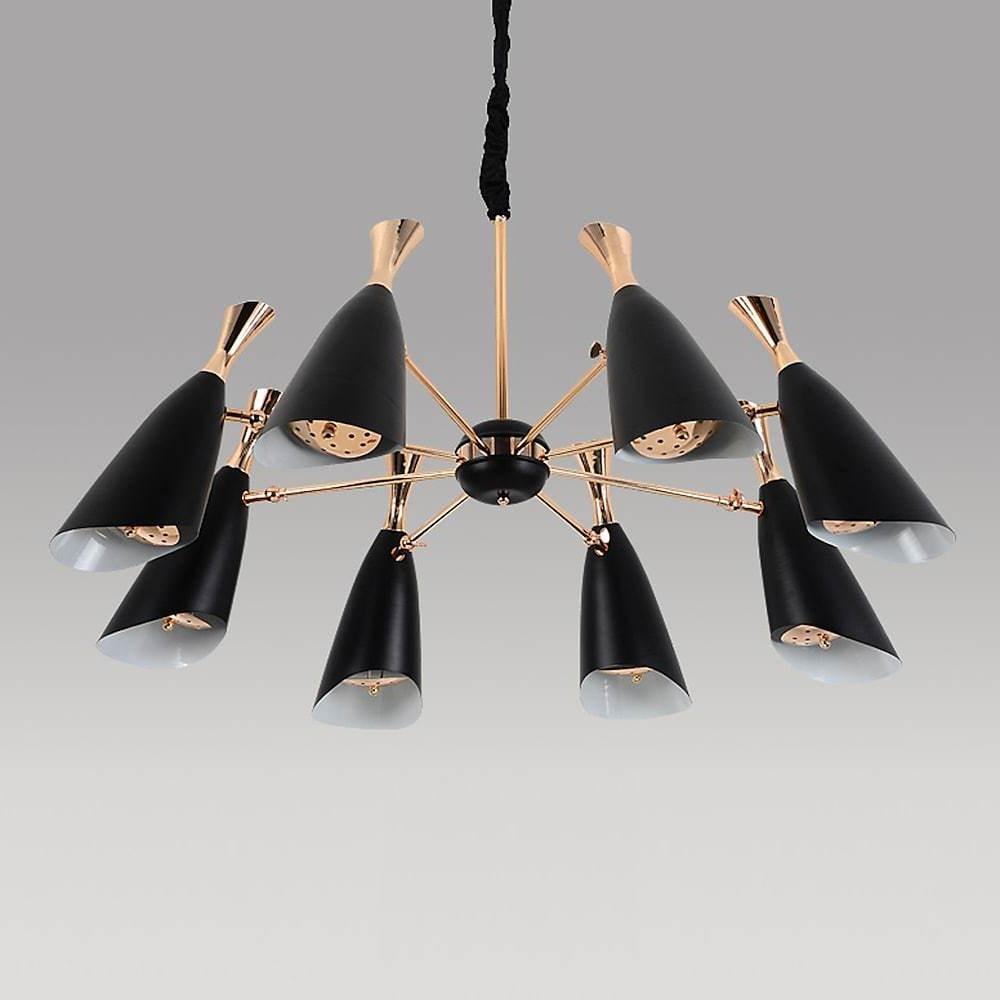 8 Light LED Electroplated Metal Nordic Chandelier Ceiling Light Fixture