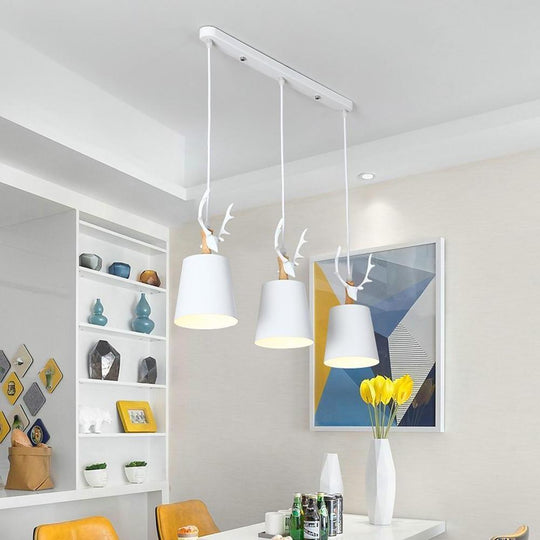 3 Light Antler Design LED Country Chandelier Hanging Ceiling Light