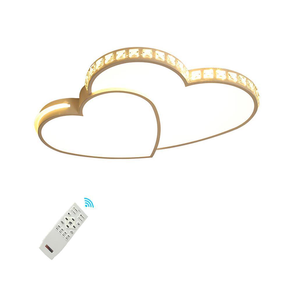 Two Heart Shaped Flush Mount Ceiling Light Dimmable LED Lamp