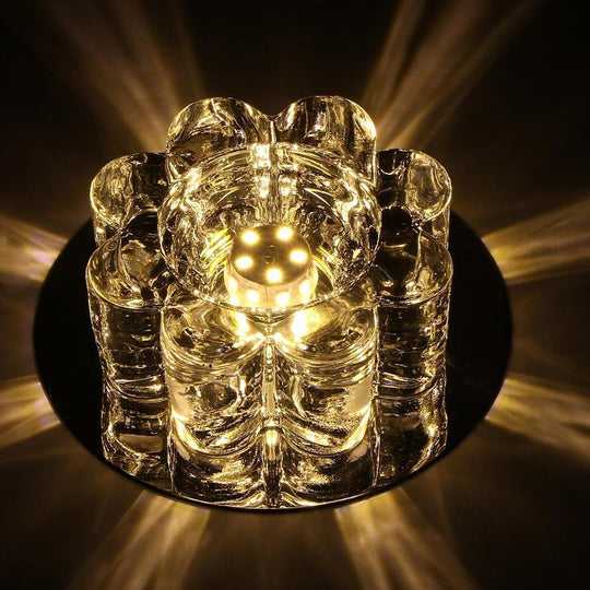 Electroplated Metal Crystal Flower Multi-Color LED Modern Ceiling Light