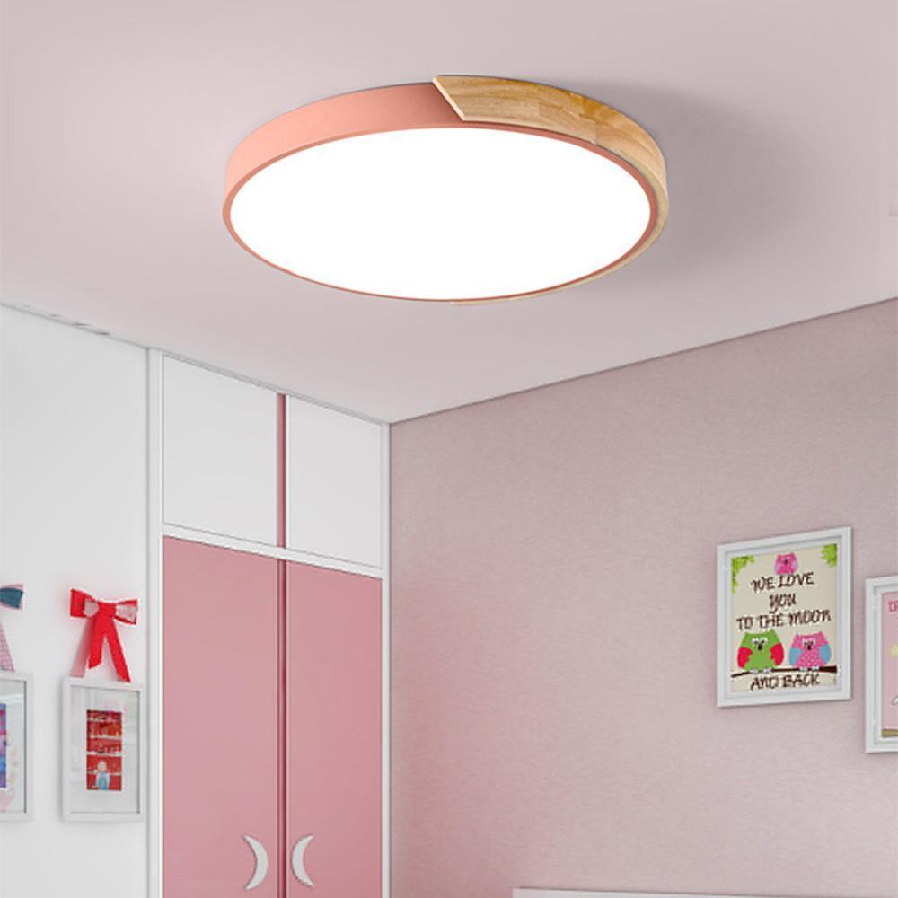Circular LED Wood Nordic Ceiling Light