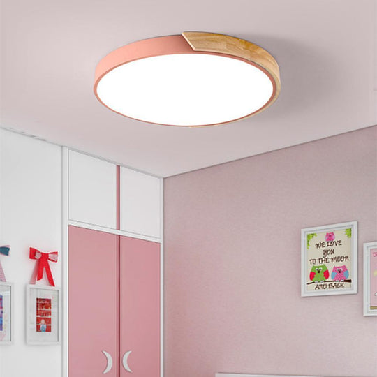 Circular LED Wood Nordic Ceiling Light