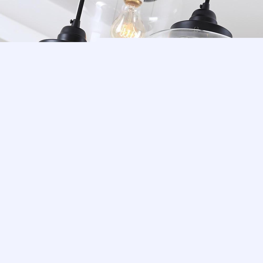 Industrial Glass Foyer Chandelier with 3 Lights