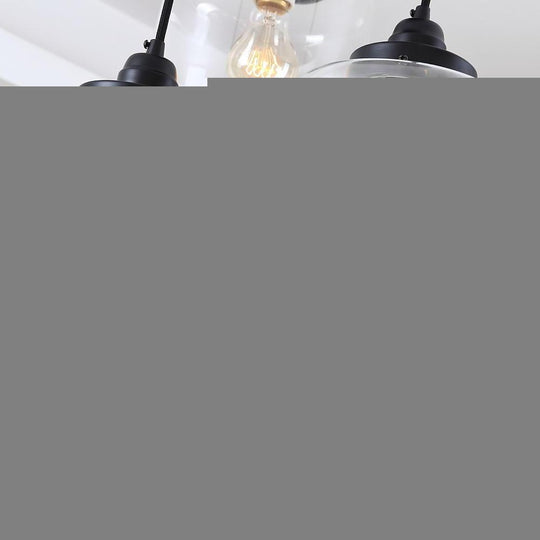 Industrial Glass Foyer Chandelier with 3 Lights