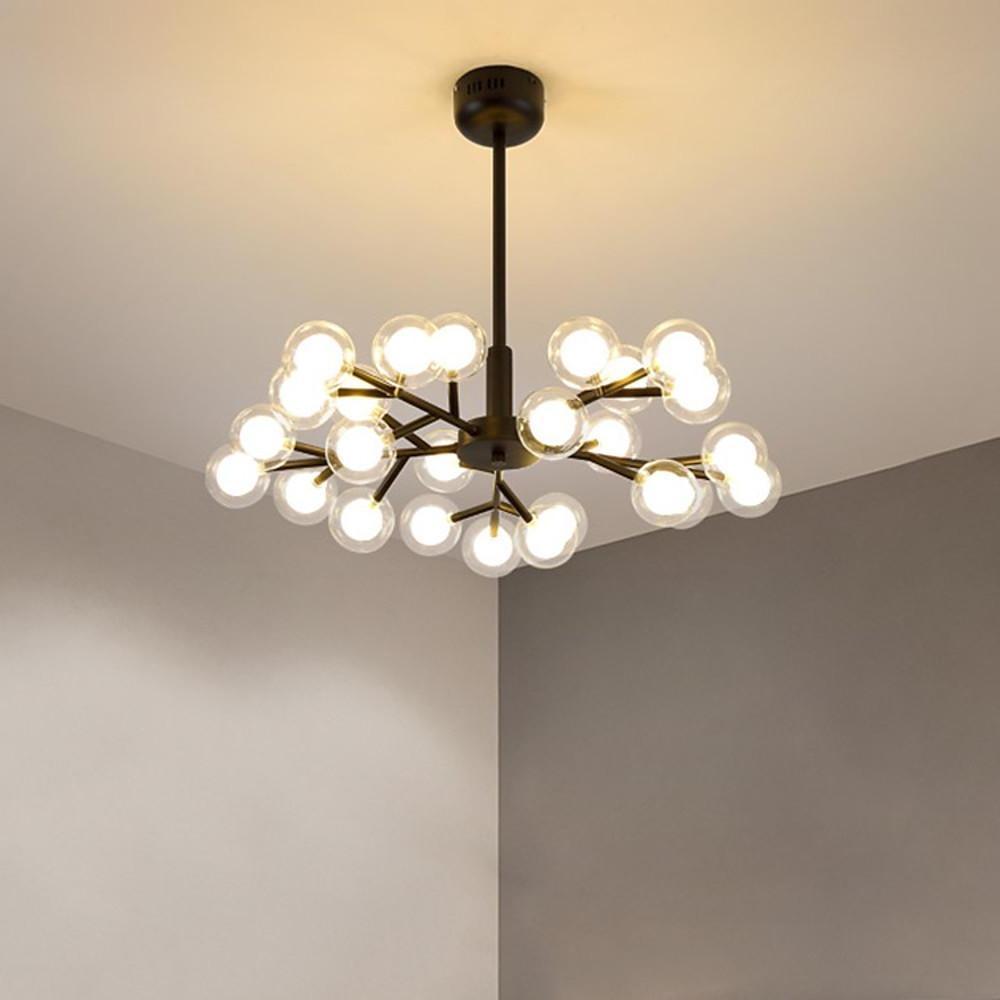 25-Light LED Cluster Glass Bubble Sputnik Chandelier