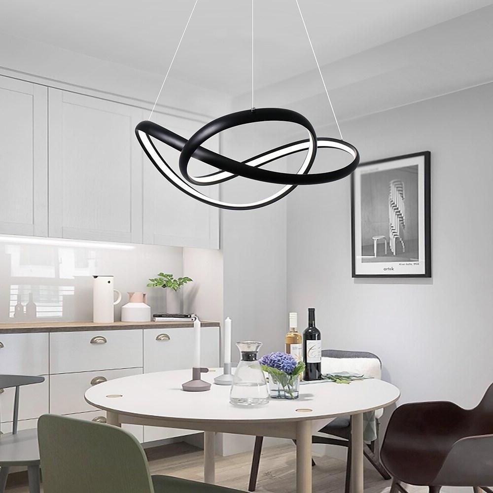 Abstract Waves Modern Style LED Pendant Light for Kitchen Dining and Living Rooms