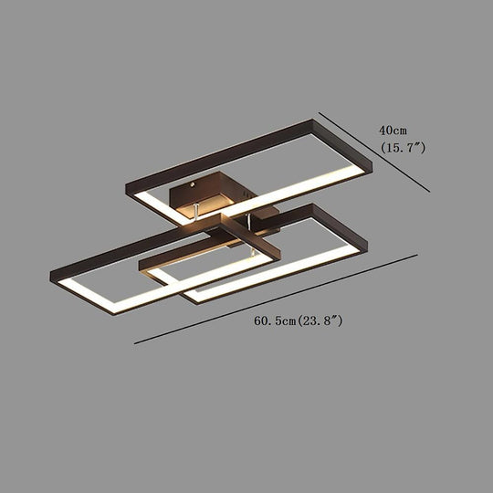 Geometric Rectangle LED Modern Flush Mount Ceiling Light