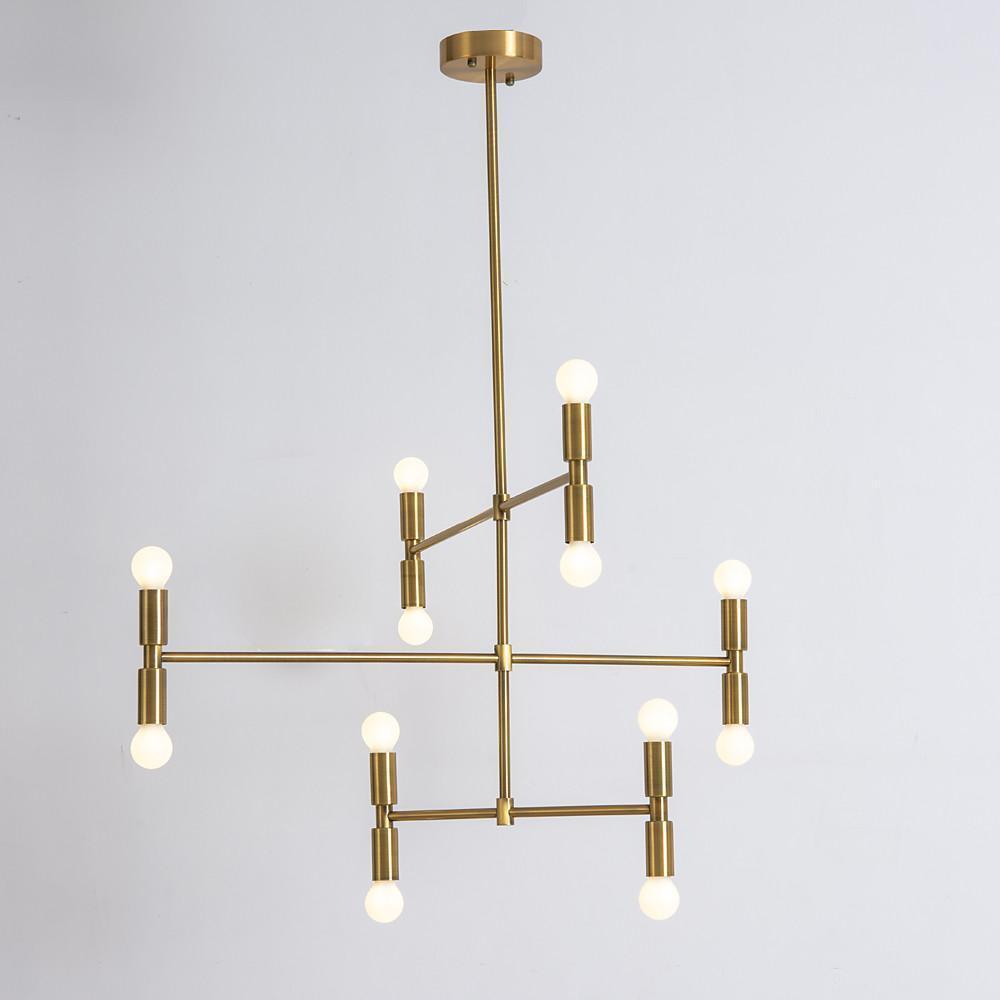 12-Light LED Electroplated Metal Adjustable Modern Pendant Light