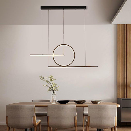Circle Linear LED Modern Pendant Light for Dining Room